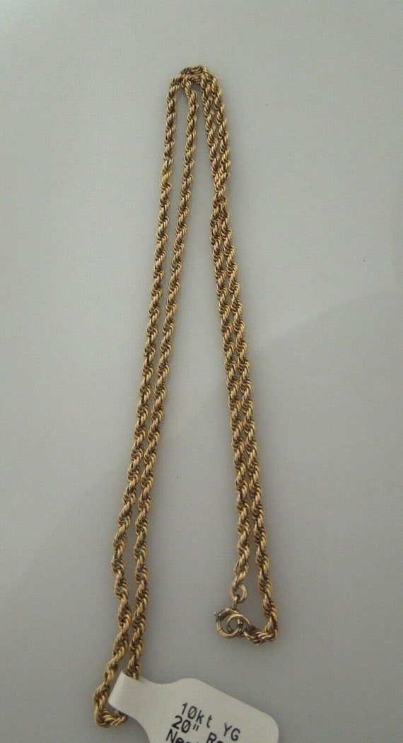 s016 10kt Yellow Gold Twisted Rope Chain 20"/ 8g - image 4