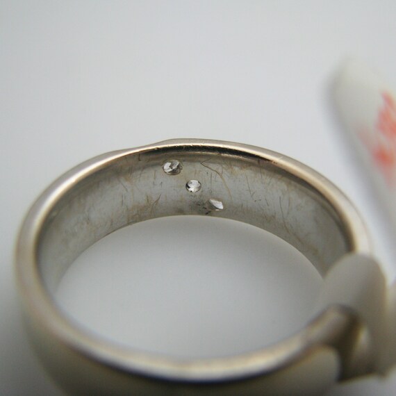 d804 14k White Gold Diamond Statement Ring - image 4