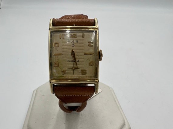 u042 Vintage Elgin 10k Gold Plated Mechanical 19J… - image 2