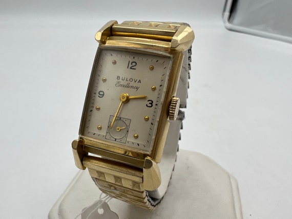 u175 Bulova 1950s Excellency 14k Gold Case Wrist … - image 2