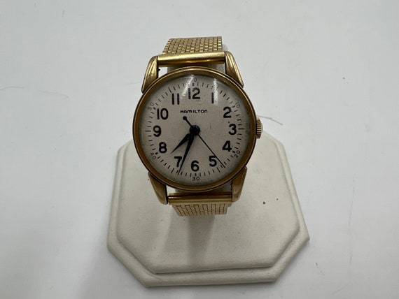 u033 Hamilton 1950s 10k Gold Filled Wrist Watch - image 5