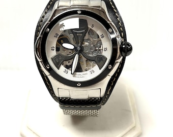 w059 Stuhrling Original Alpine Automatic Skeleton Men's Wrist Watch 20J 47mm