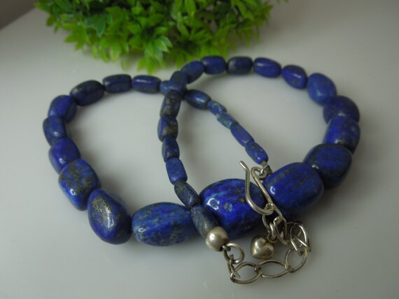 q354  Lapis lazuli Graduated Beads and Sterling S… - image 7