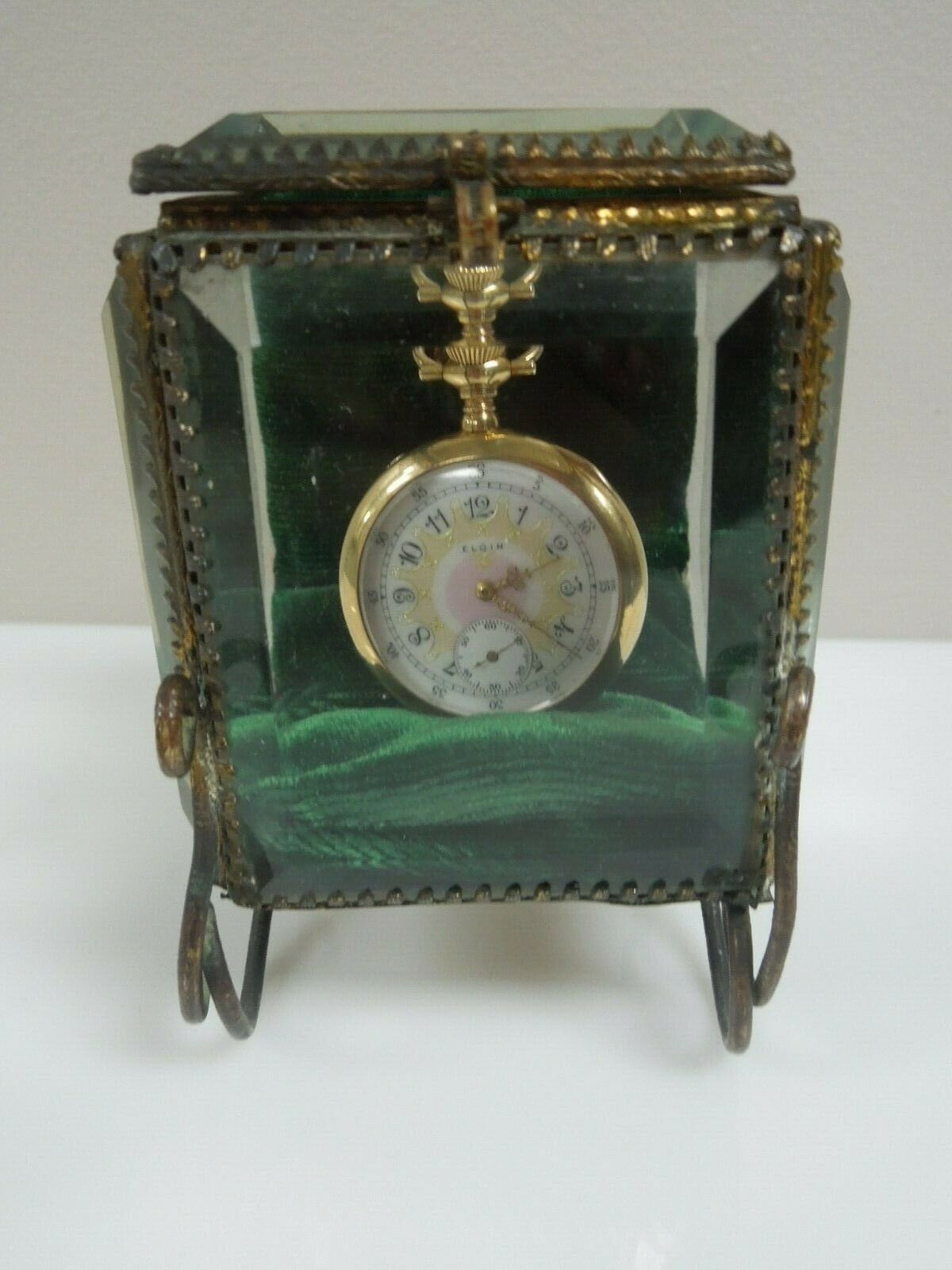 Q888 Antique French Beveled Glass Miniature Jewelry Box Pocket Watch Holder or Vitrine Display Case pocket Watch Not Included Etsy Canada
