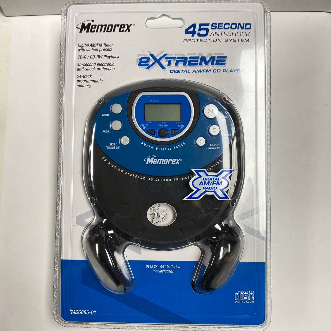 M240 Vintage Memorex 2xtreme Digital CD Player AM/FM Tuner Headphones ...