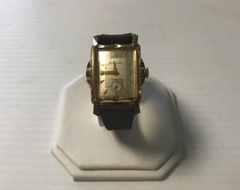 e653 Vintage Bulova Mechanical 10K RGP Stainless Men's Wrist Watch