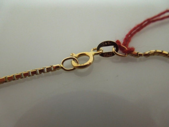 s163 14kt Solid Yellow Gold Box Chain Bracelet 7.… - image 3