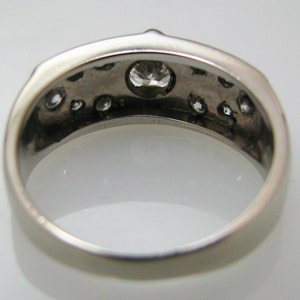 a857 Vintage Gorgeous Multi Diamond Ring in 14k White Gold Size 6.5 image 4