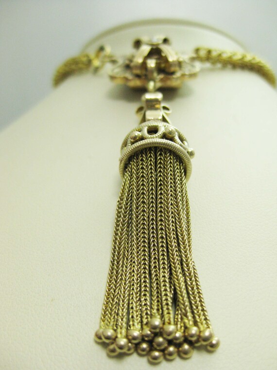 b801 Beautiful Antique Rolo Chain with Attached 1… - image 3