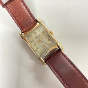 F739 Vintage Tornay Swiss Men's Wrist Watch 10K RGP Bezel Stainless ...