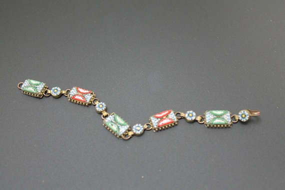 c631 Colorful Vintage Micro Micro Mosaic Bracelet - image 1