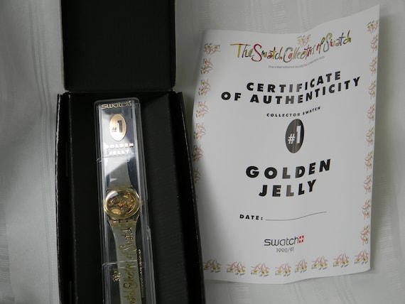 j919 Golden Jelly Swatch Watch #1 Collector Swatc… - image 2