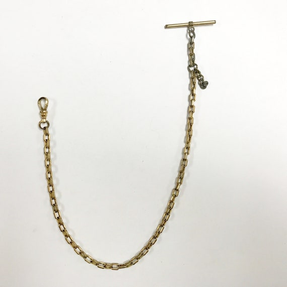 Chaîne De Montre De Poche Vintage Remplie Or – Énorme, Liens Fantaisie, Occasion (V135)