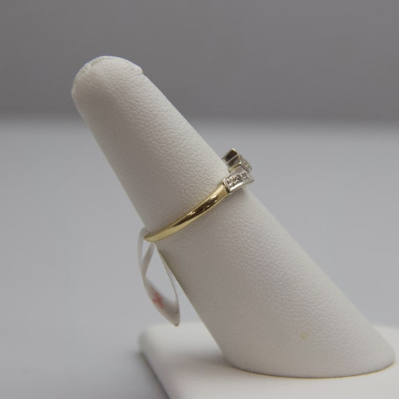 d663 Dainty 14k Yellow Gold Diamond Wedding Ring - image 3