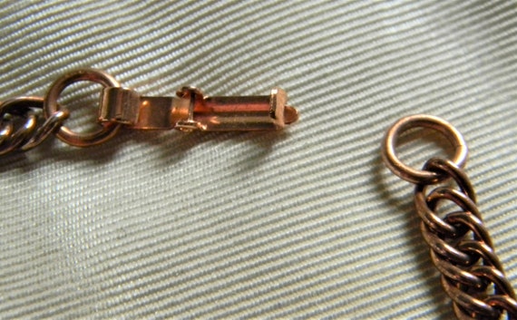 h763 Nice Vintage Medium Copper Curb Link Necklac… - image 7