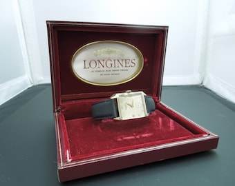 b878 Men's Vintage 10kt Gold Filled Mechanical Longines Wristwatch with original box