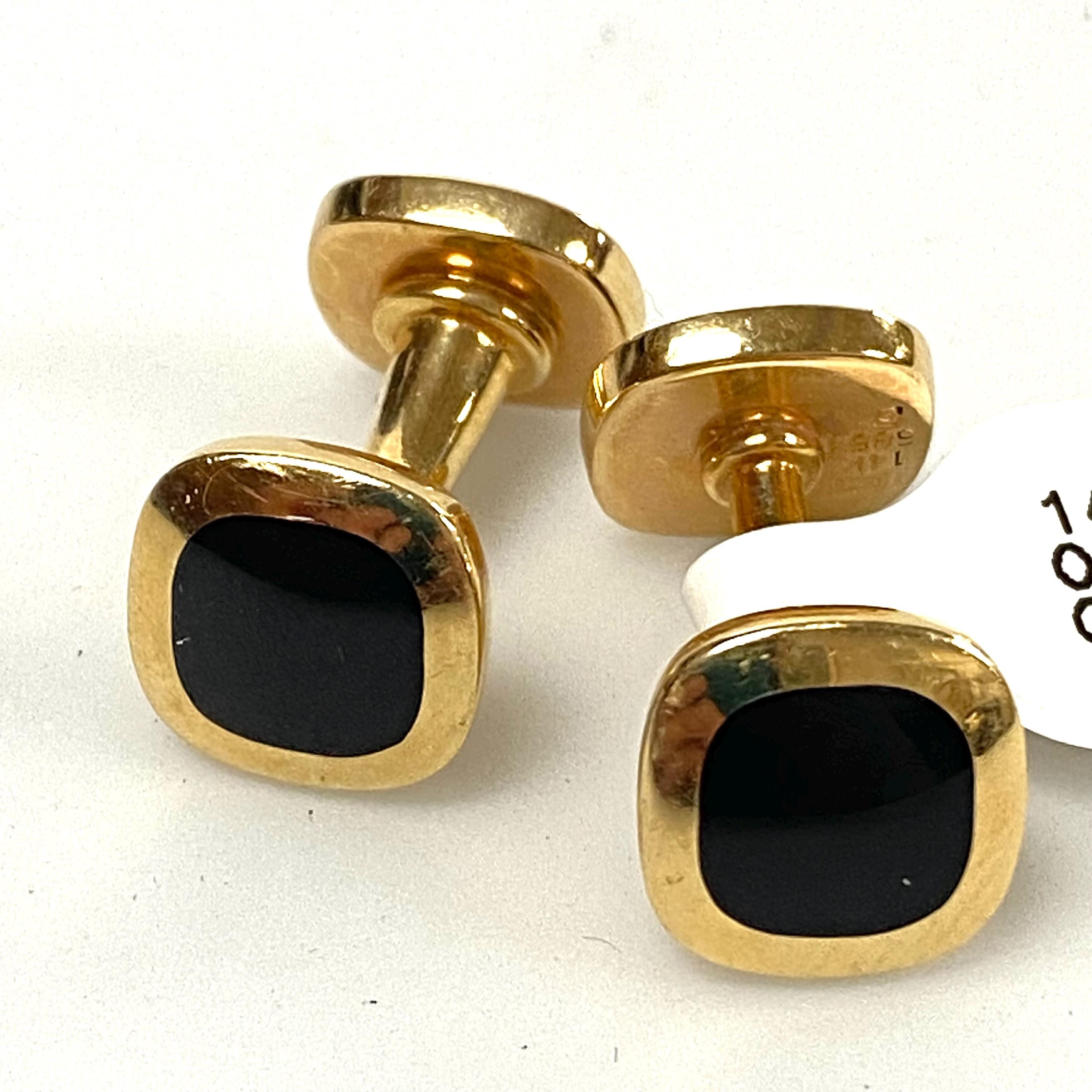 カメックスンウルリンク U CP6 20th Anniversary 080/… V036 Vintage 14k Yellow Gold Black Onyx Cufflinks - Etsy