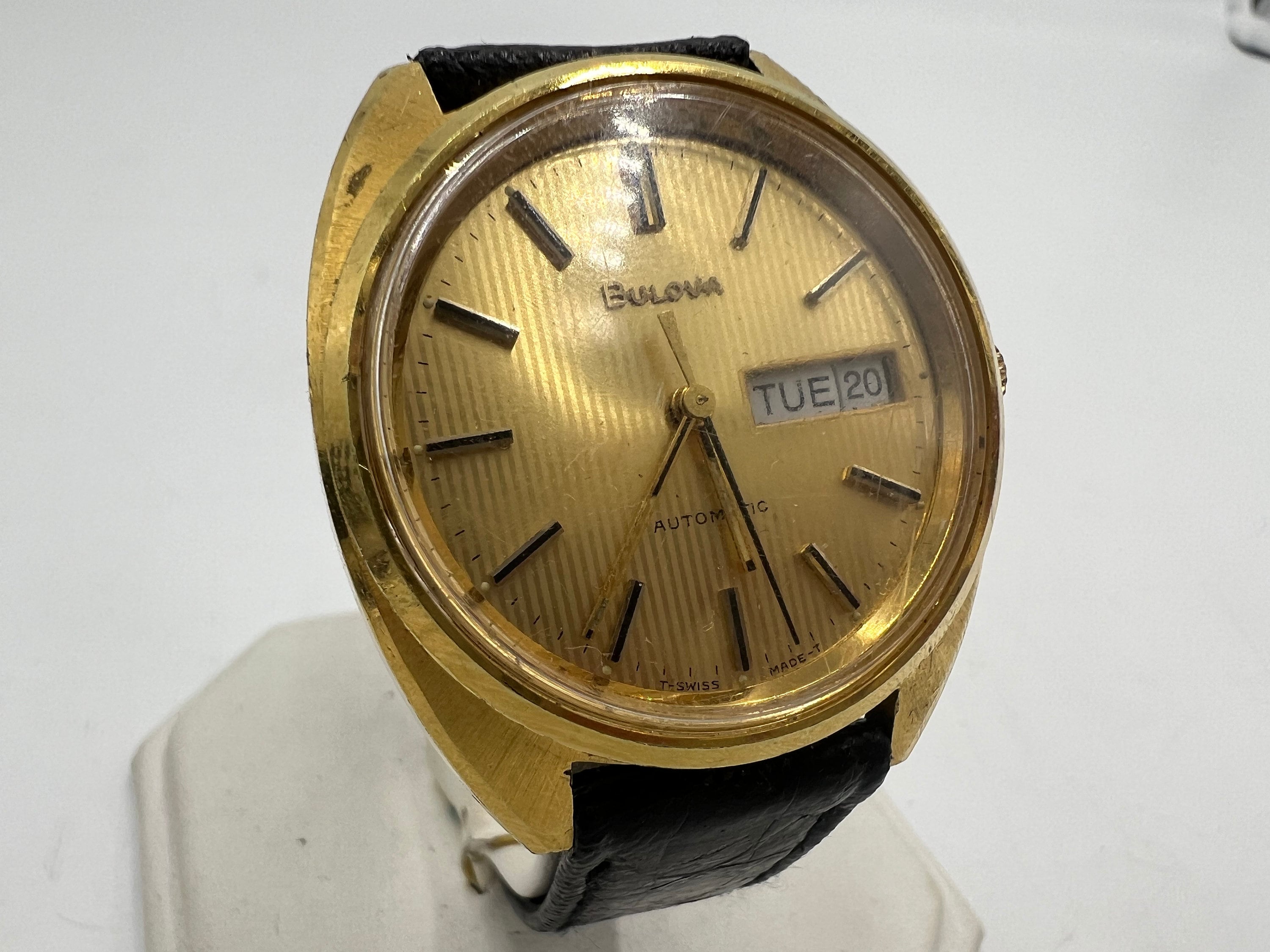 Vintage 34mm 1956 Bulova Tapestry Dial Men\'s Mechanical Wristwatch Gold Tone Vintage 34mm 1956 Bulova Tapestry Dial Men main image 3