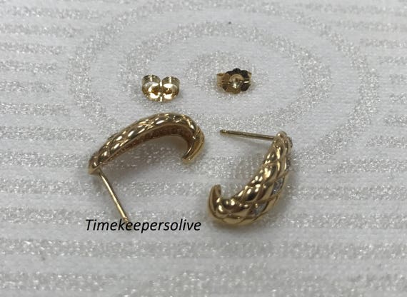 a486 Vintage Dangle Pierced Diamond Shape Earring… - image 3