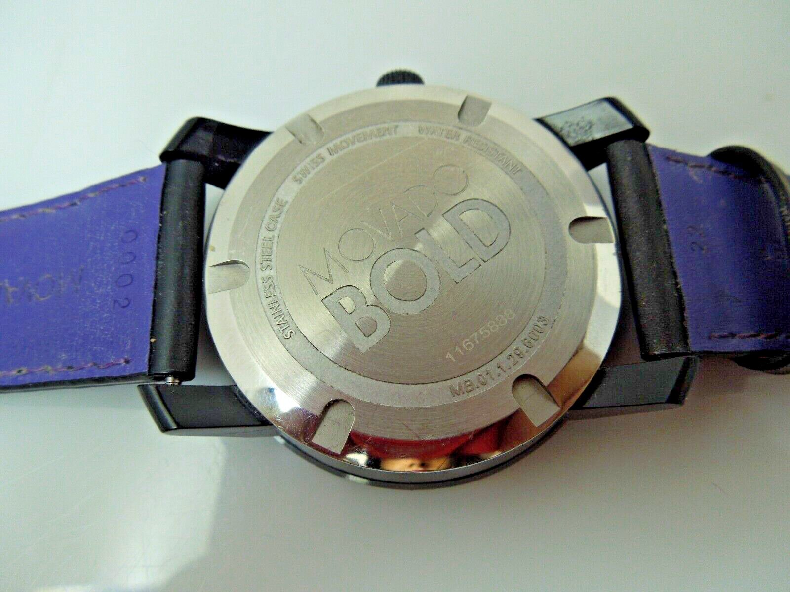 S883 Movado Bold Stainless Steel Case Blue Metallic Dial Quartz
