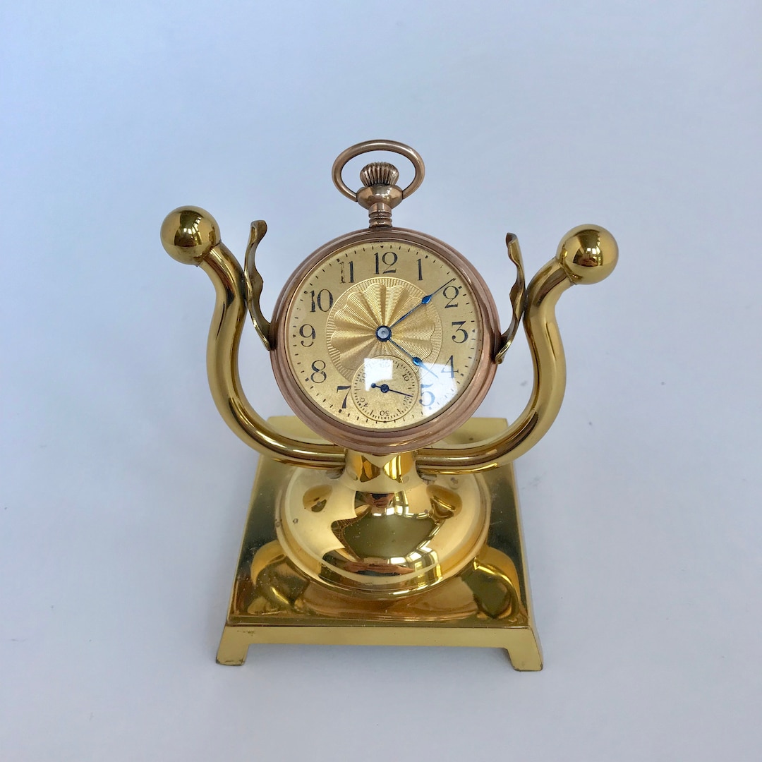 F311 Vintage Pocket Watch Holder Stand Case Collectible Brass Etsy