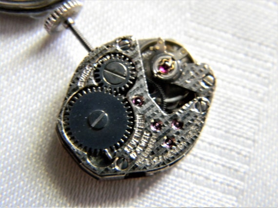 h438 Beautiful Silver tone Pendant Watch with Col… - image 7