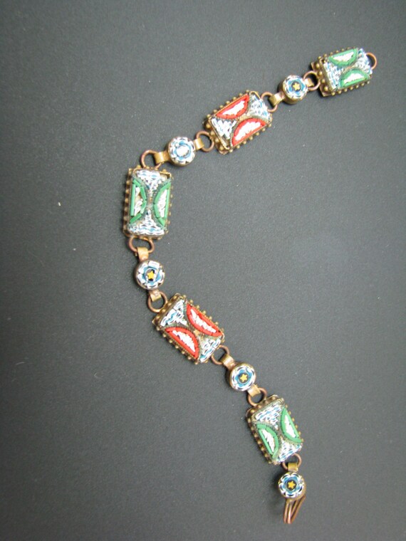 c631 Colorful Vintage Micro Micro Mosaic Bracelet - image 2