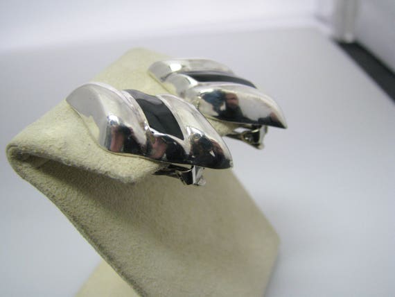 c578 Lovely Ribbons of Sterling Silver and Black … - image 2