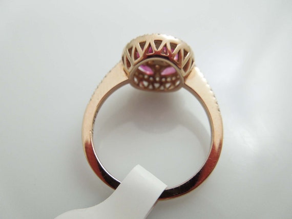 g557 Lovely Ladies 14kt Rose Gold Ruby and Diamon… - image 5