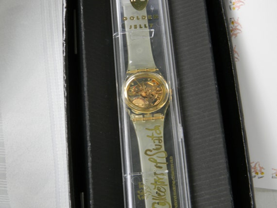 j919 Golden Jelly Swatch Watch #1 Collector Swatc… - image 3