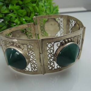 q151 Sterling Silver Made In Mexico Wide Bracelet 7"