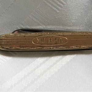 h655 Nice Vintage Embossed Gold Filled Pocket Knife With Engraving