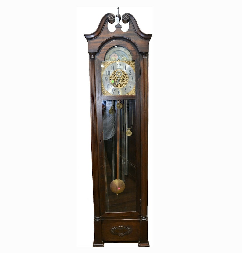 C012 American Antique Moon Dial Tall Case Grandfather Clock Etsy