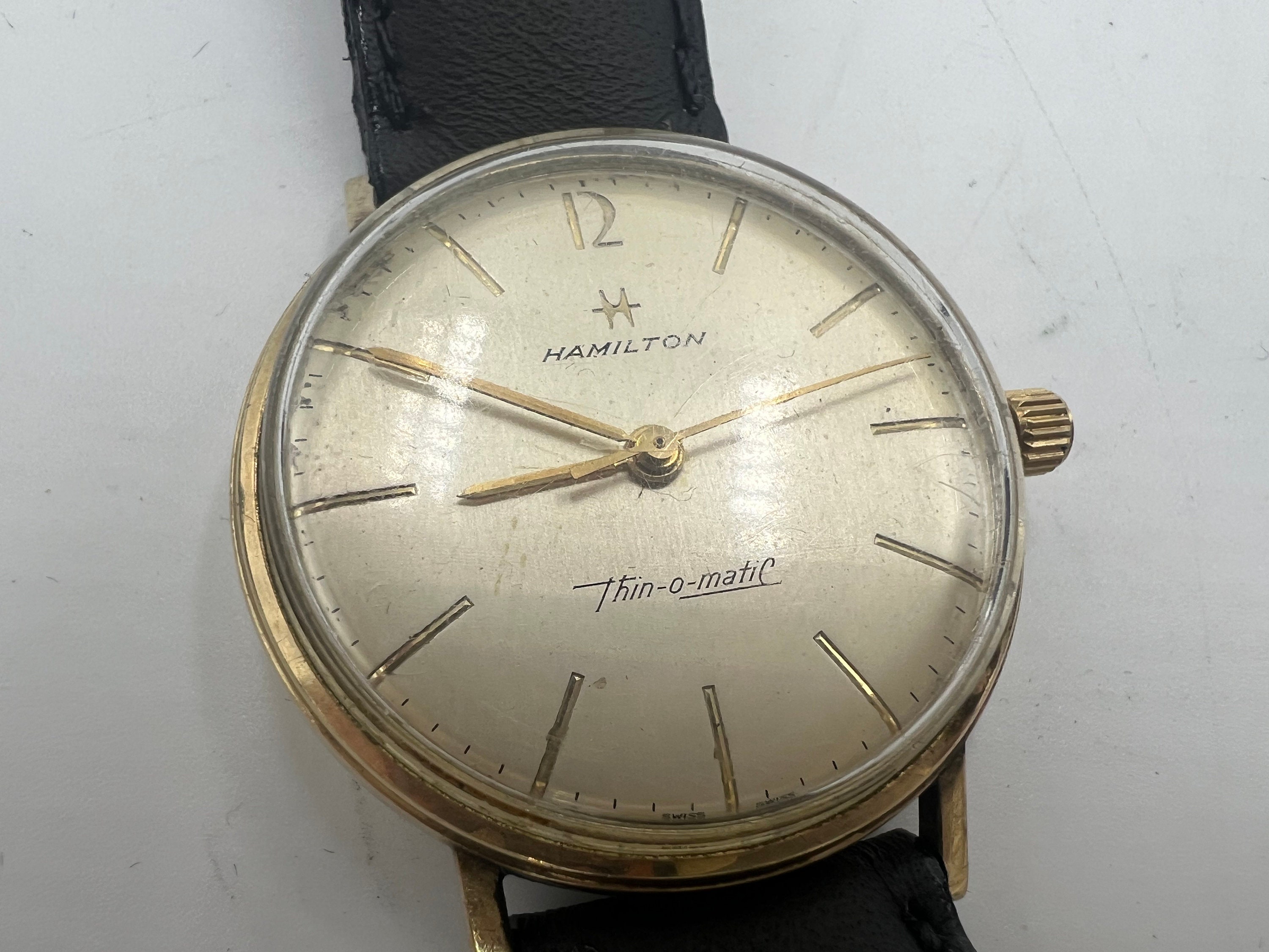 U013 Hamilton 1960s Thin o matic 10k Gold Filled Manual Wind Etsy Canada