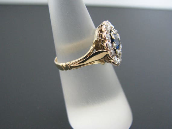 c644 Stunning Vintage Ring with Center Sapphire a… - image 3