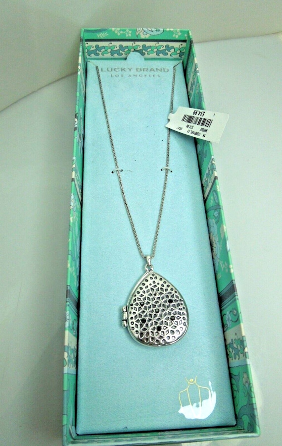 S853 Lucky Brand Los Angeles Silver Tone Chain Water Drop