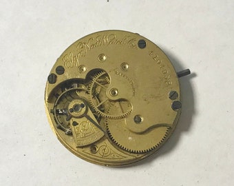 f020 Antique Elgin Watch Movement for Parts or Repair