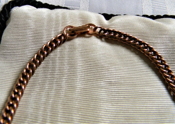 h763 Nice Vintage Medium Copper Curb Link Necklac… - image 2