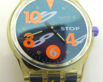 S492 Swatch Original Wrist Stop Watch 1993 Movimento SSK102 New