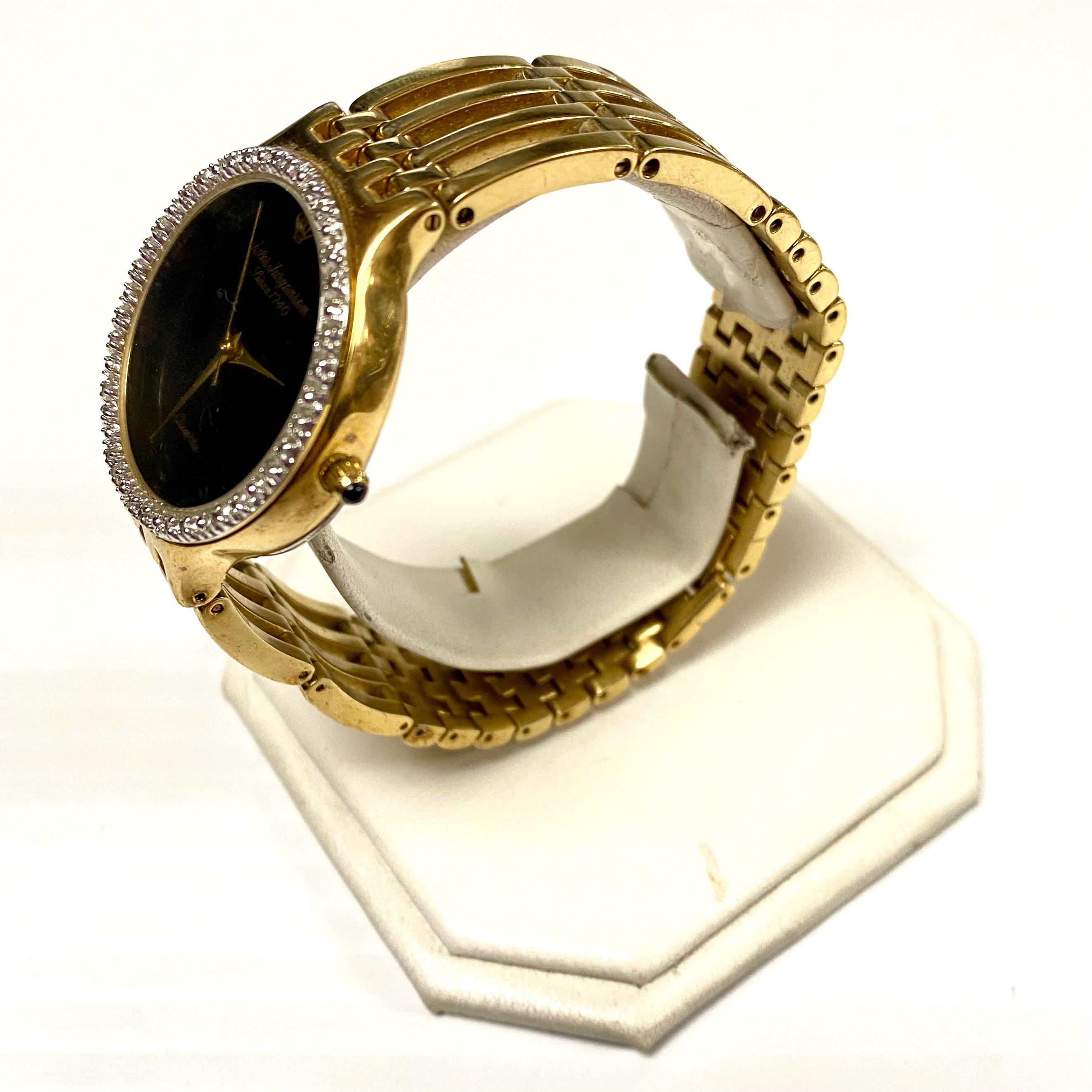 U726 Vintage Jules Jurgensen 1J Quartz Gold Plated Stainless
