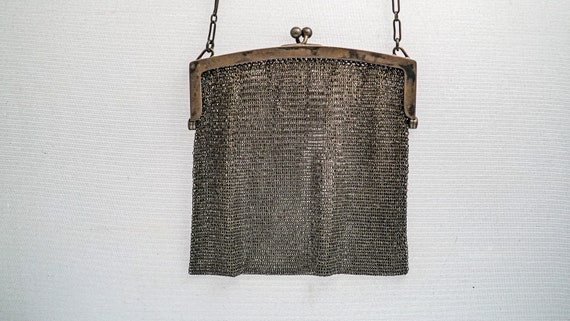 K424 Vintage Ladies Silver Purse - image 1