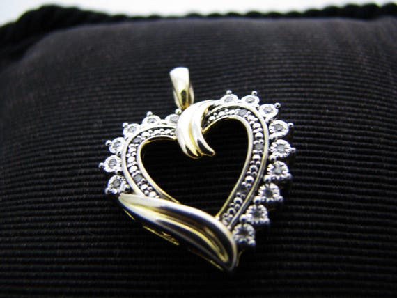 c422 Dazzling Heart Pendant in Sterling Silver wi… - image 1