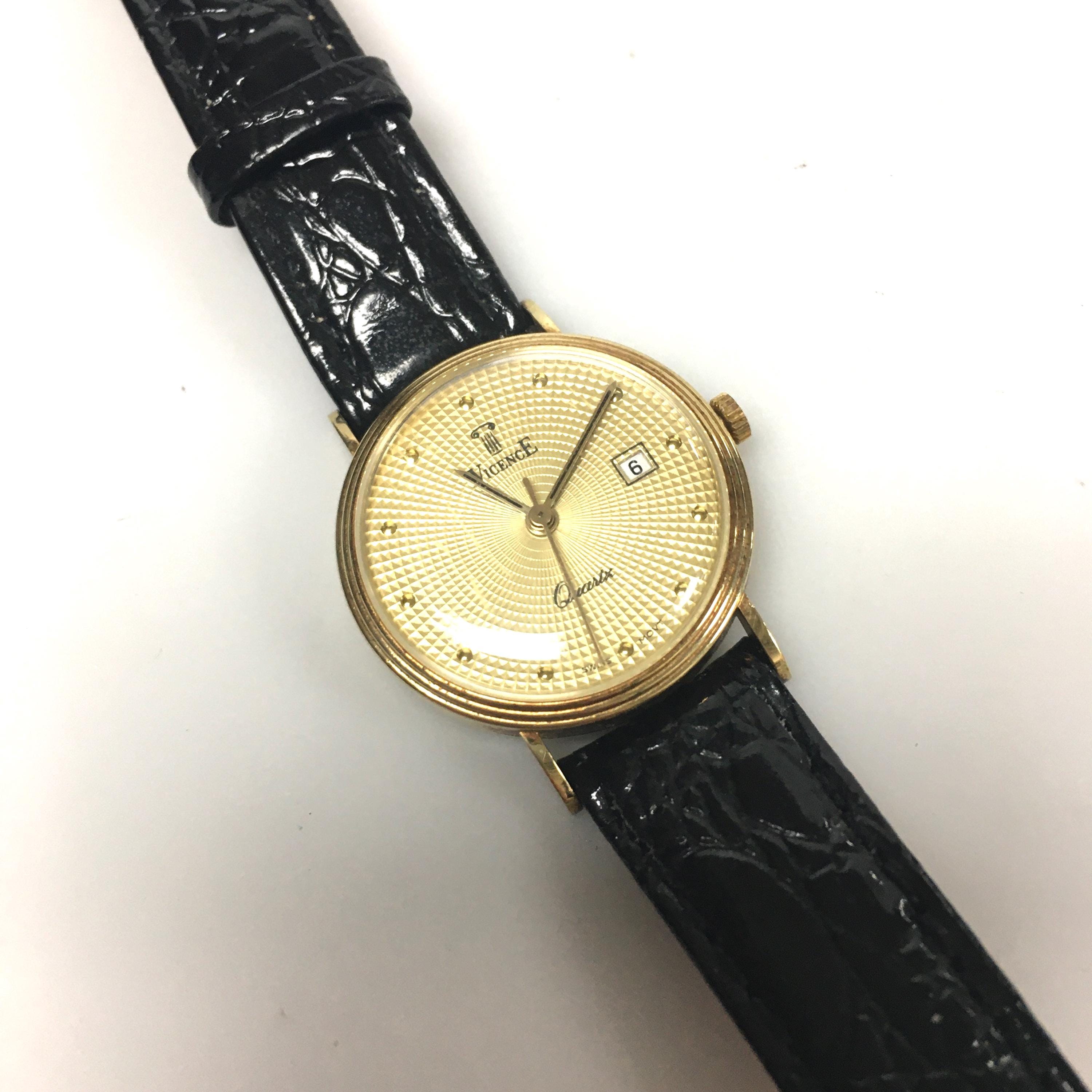 Vintage Vicence Milor Italian Quartz Swiss Watch Yellow Gold Case Movemnt Lot - 14K Yellow Gold Milor Italy VIcence Quartz Oval Cased  main image 3
