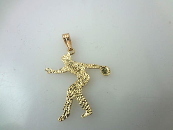 b080 14k Yellow Gold Bowler Charm or Pendant - image 3