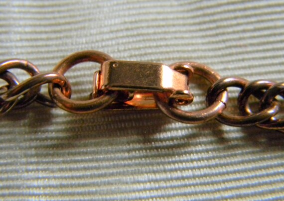 h763 Nice Vintage Medium Copper Curb Link Necklac… - image 6