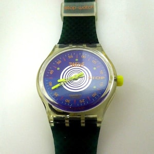 s486 Swatch Original Wrist Stop Watch 1993 Orologio SSK103 New Battery Swiss Made