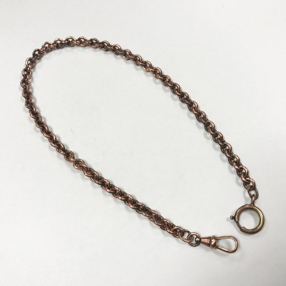 c702 Vintage Copper Pocket Watch Chain - Gem
