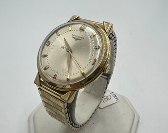u102 Longines 1970s 14kt Yellow Gold Mechanical Wristwatch