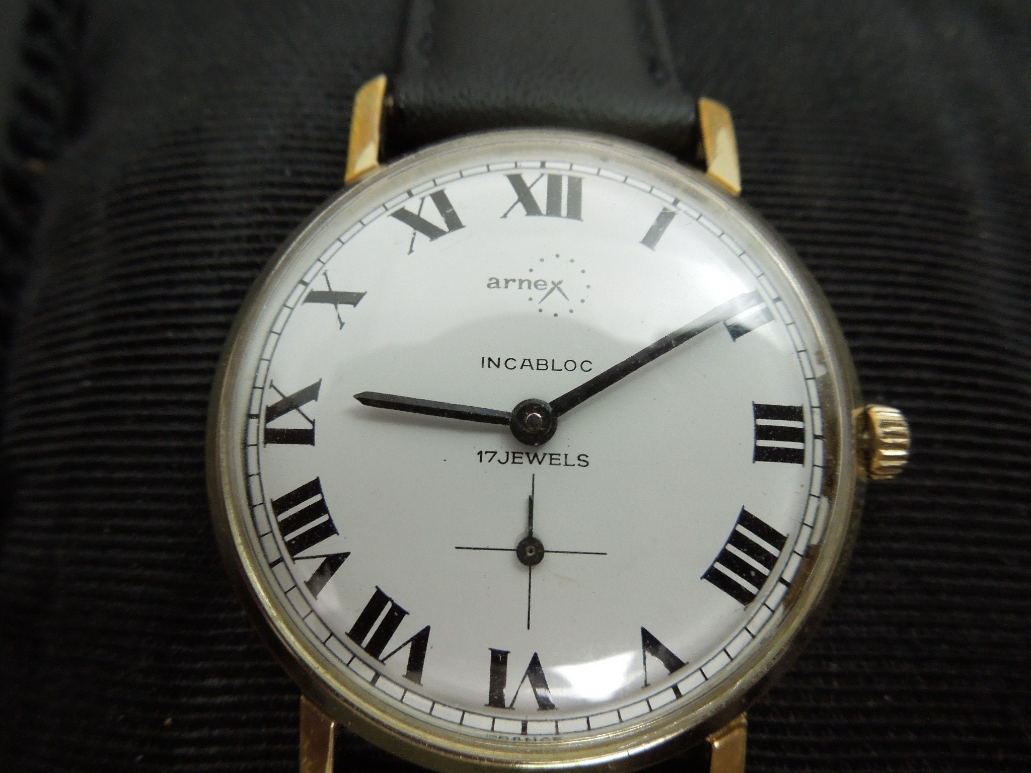 B990 Men s Stylish Gold Tone Arnex Incabloc 17jewels Mechanical Wristwatch Etsy