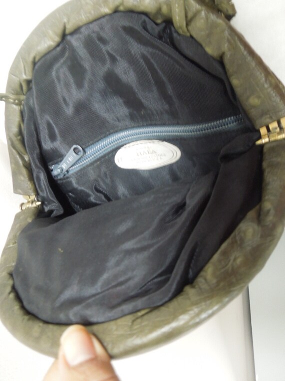 q899 Vintage Bags By Hala Gray Snakeskin Embossed… - image 5
